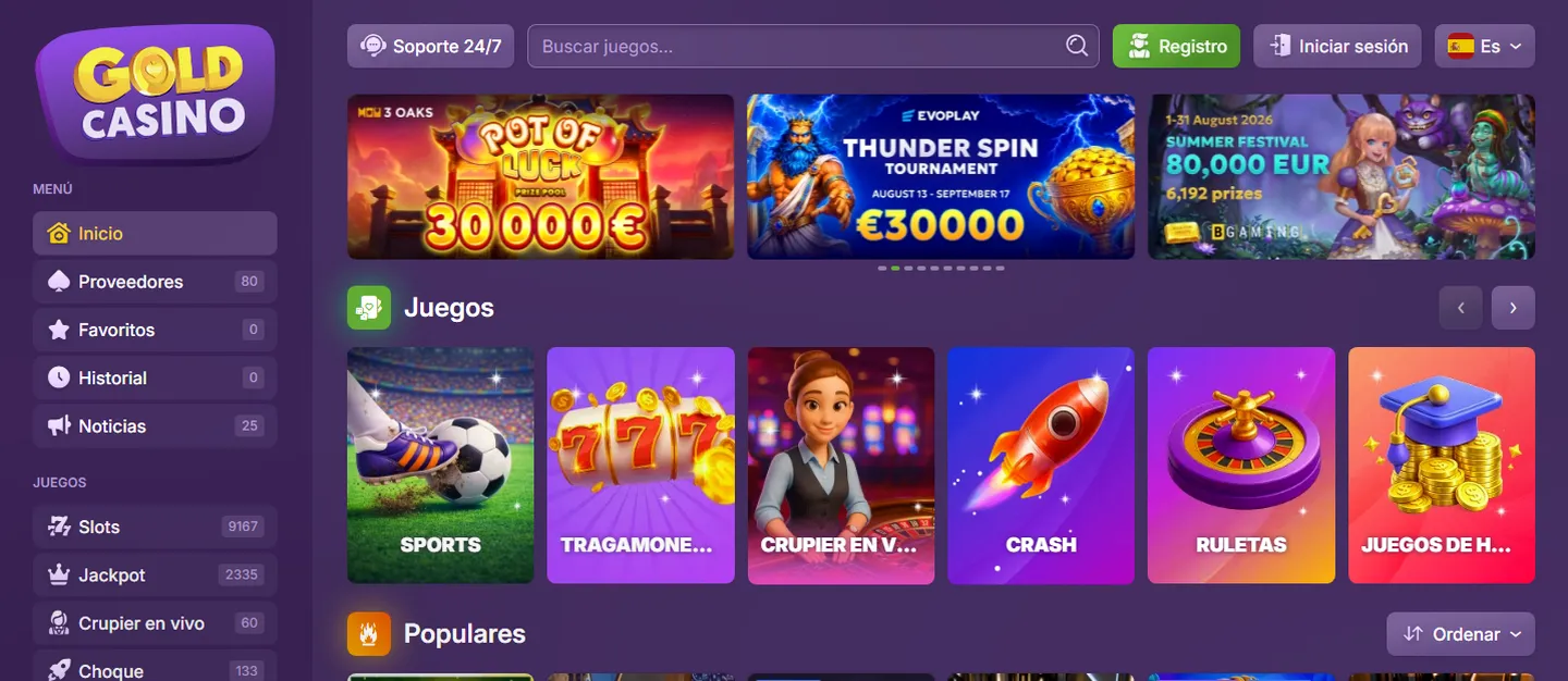 Casino of Gold — 15 giros gratis